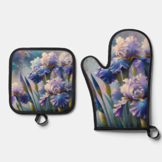 Japanese Water Iris Oven Mitt & Pot Holder Set