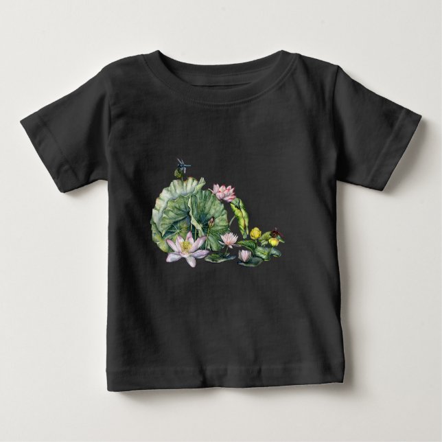 Japanese Water Lilies and Lotus Flowers Baby T-Shirt (Front)