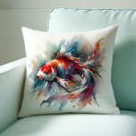 Japanese Watercolor Koi Fish Pillows<br><div class="desc">Bring harmony and elegance into your space with this koi fish abstract art throw pillow, inspired by traditional Japanese watercolor techniques. Featuring graceful koi fish in vibrant shades of red, orange, and white, this design blends oriental symbolism with modern serenity. A classic symbol of perseverance, beauty, and feng shui balance,...</div>