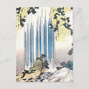 Japanese Waterfall Illustration Postcard