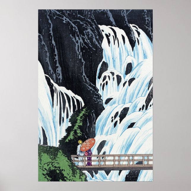 Japanese Waterfall Vintage Art Poster (Front)