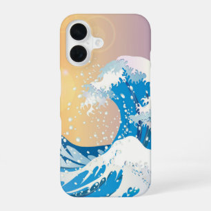 Japanese Wave Art Sunset Ocean iPhone 16 Case