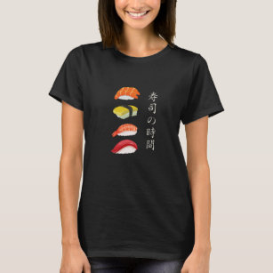 Japanese wave cat sushi,Salmon Roll,Japanese Sushi T-Shirt