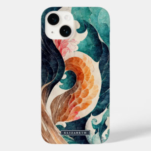 Japanese Wave Dragon Scale Monogram Case-Mate iPhone 14 Case
