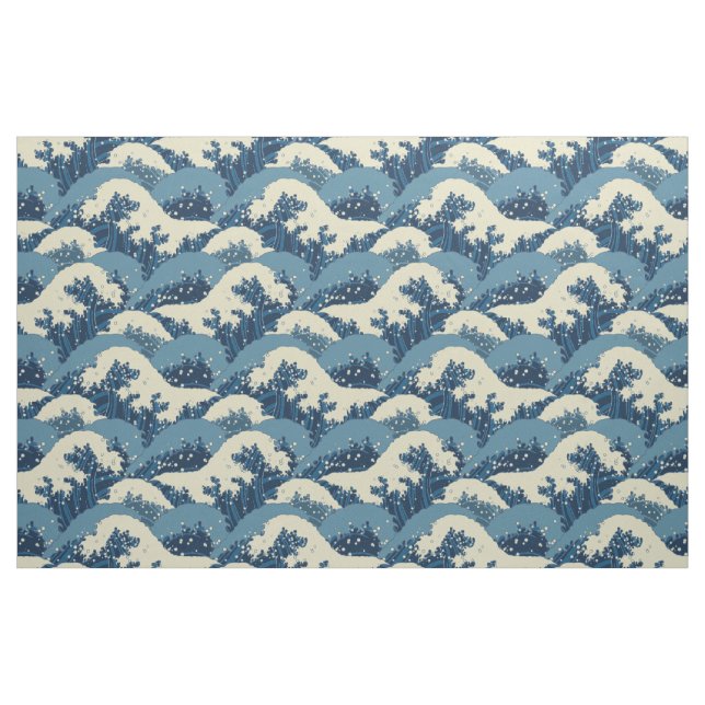 Japanese wave pattern fabric (Yard)