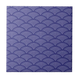 Japanese Wave Pattern in Blue/Purple Tile