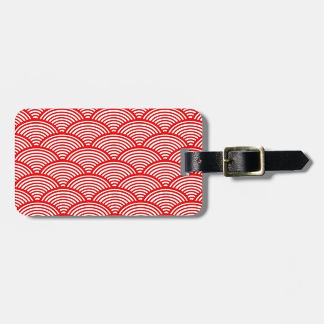Japanese Wave Pattern Luggage Tag (Front Horizontal)