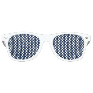 Japanese wave pattern motif dark blue white  retro sunglasses