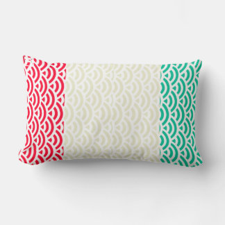 Japanese Wave Pattern Retro Colors 01 Lumbar Cushion