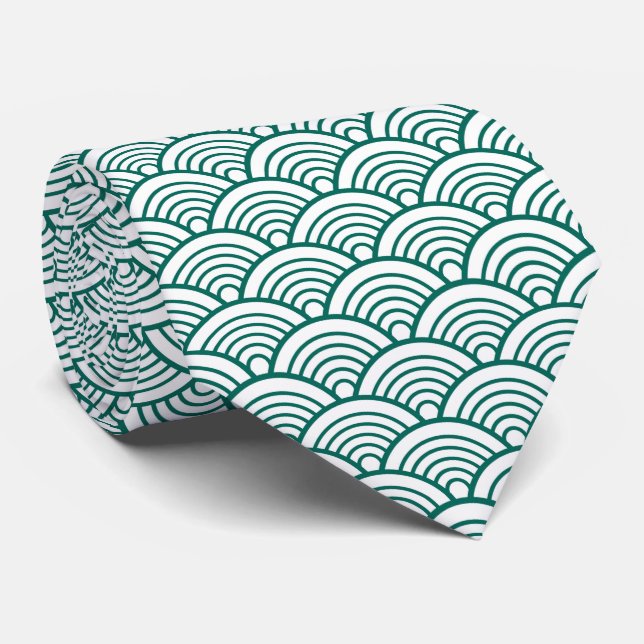 Japanese Wave Pattern Tie (Rolled)