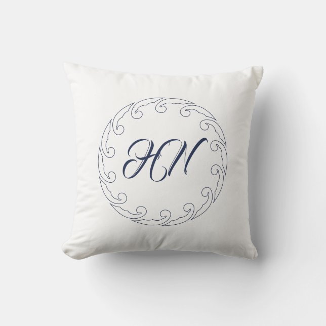 Japanese wave ring and monogram cushion (Front)
