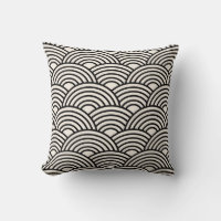 Japanese Wave Seigaiha Black And Cream White