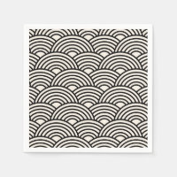 Japanese Wave Seigaiha Black And Cream White