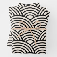 Japanese Wave Seigaiha Black And Cream White