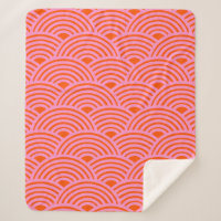 Japanese Wave Seigaiha Pattern Preppy Orange Pink