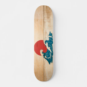 Japanese Wave Skateboards on Wood