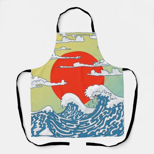 Japanese Waves Apron (Front)