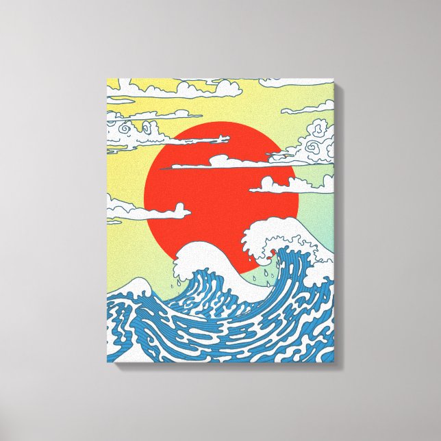 Japanese Waves Canvas Print (Front)