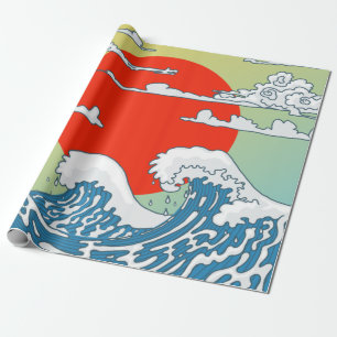 Japanese Waves Canvas Print Wrapping Paper