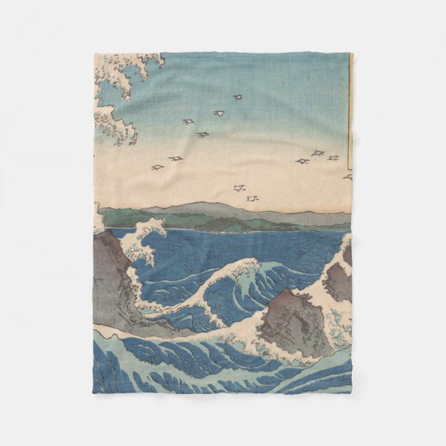 Japanese Waves Naruto Whirlpool Artwork Fleece Blanket (Front)