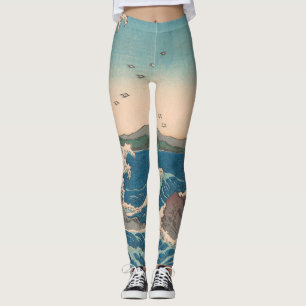 Japanese Waves Naruto Whirlpool Ocean Artwork Leggings