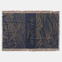 Japanese Waves Pattern Personalised Wedding Gift