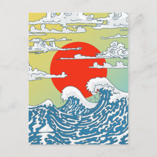 Japanese Waves Postcard