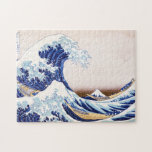 Japanese Waves Puzzle<br><div class="desc">Vintage 19th century Japanese illustration featuring ocean waves and fishing boats.</div>