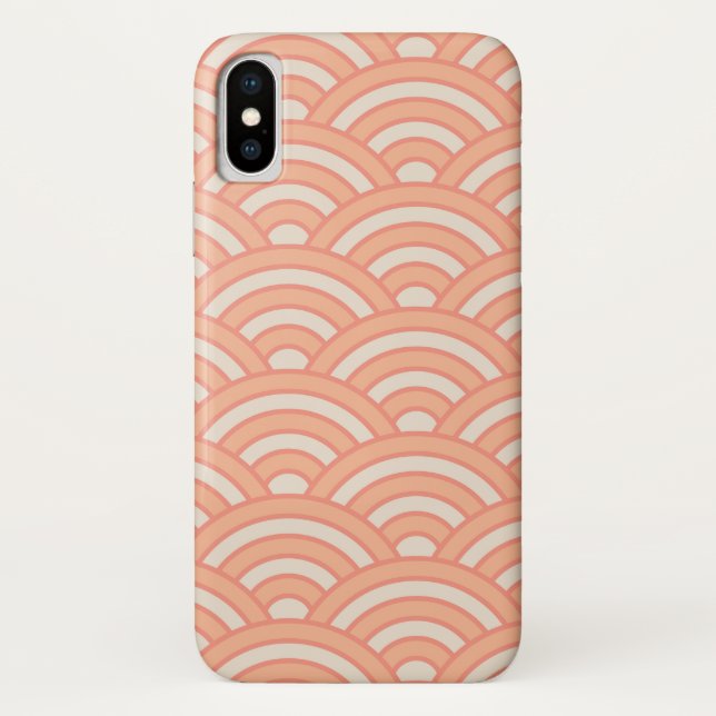 Japanese Waves Seigaiha Pattern Peach Fuzz  Case-Mate iPhone Case (Back)