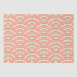 Japanese Waves Seigaiha Pattern Peach Fuzz  Tissue Paper