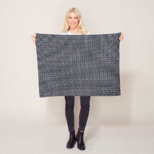 Japanese Weaving pattern in dark blue Fleece Blanket