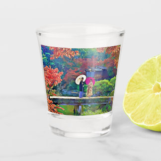 Japanese Wedding at the Botanical Garden No1 Shot Glass