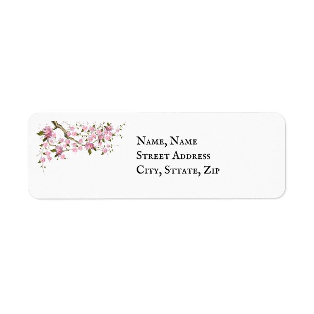 Japanese Wedding BlossomReturn Address Label (Front)