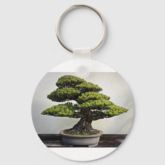 Japanese White Pine Bonsai Key Ring (Front)