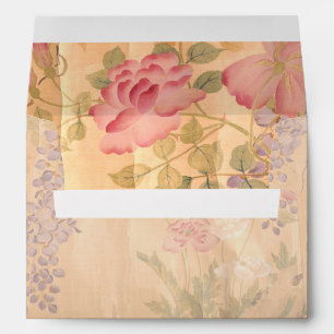 Japanese Wisteria Roses Flowers Floral Envelope