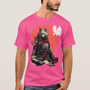 Japanese Wolf Ninja Japanese Character Cool Wolf T-Shirt