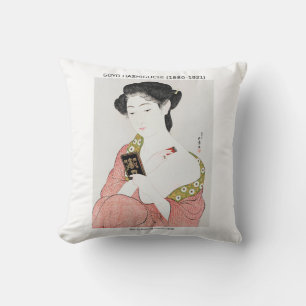 Japanese woman applying powder - Goyō Hashiguchi Cushion