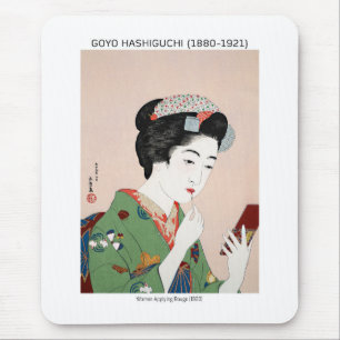 Japanese woman applying rouge - Goyō Hashiguchi Mouse Pad