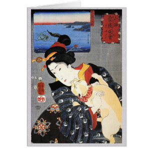 Japanese Woman Holding Cat