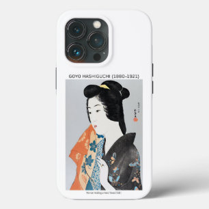 Japanese woman holding her towel - Goyō Hashiguchi iPhone 13 Pro Case