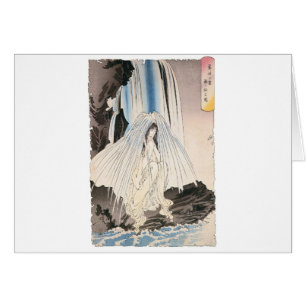 Japanese Woman in Waterfall, Ancient Japanese Art