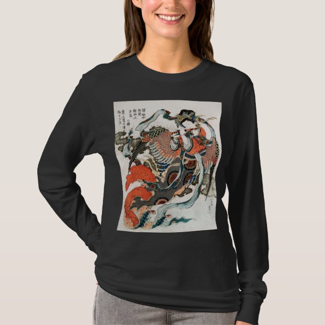 Japanese Woman Playing Flute T-Shirt (Front)