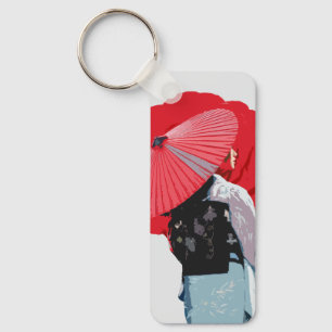 Japanese woman wearing traditional clothes key ring