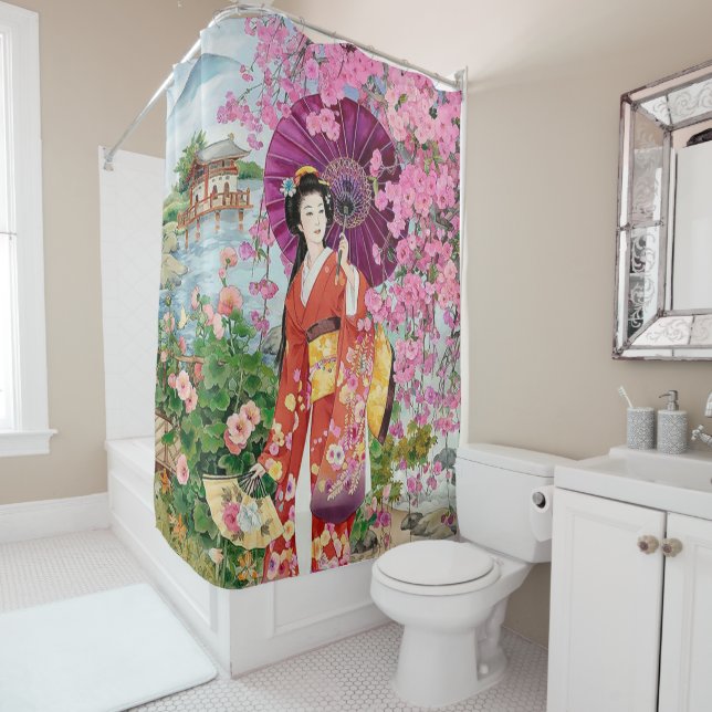Japanese Women In Kimono -  Shower Curtain (In Situ)