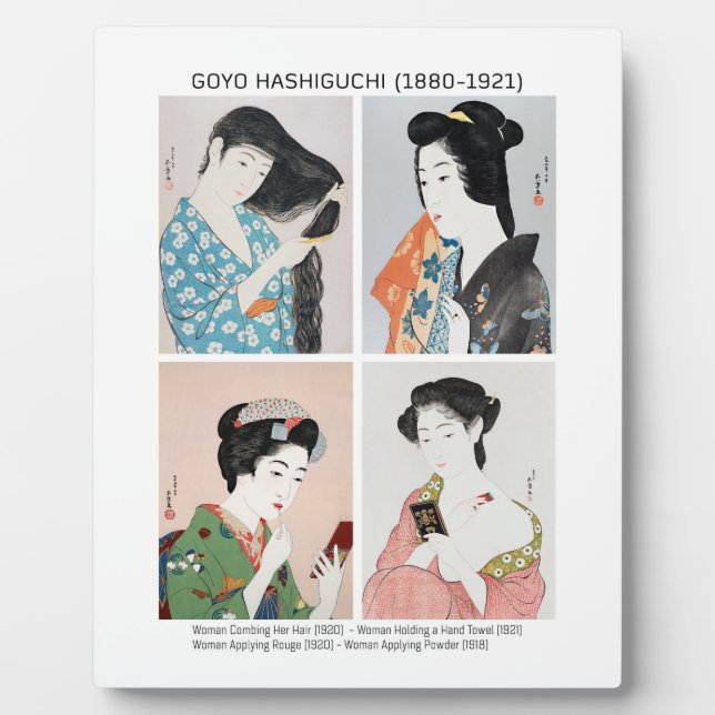 Japanese women portraits  - Goyō Hashiguchi Plaque (Front)