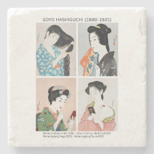 Japanese women portraits  - Goyō Hashiguchi Stone Coaster