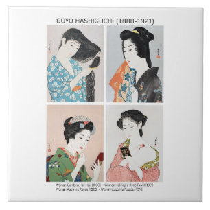 Japanese women portraits - Goyō Hashiguchi Tile