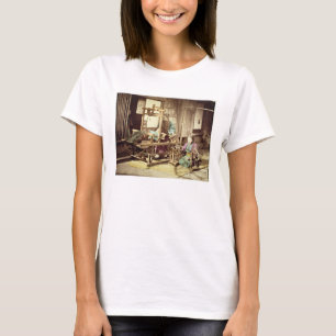 Japanese women weaving, c.1890 (hand-coloured phot T-Shirt