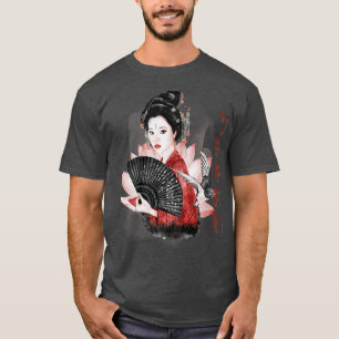 Japanese Women with Fan Sensu Cherry Blossom Japan T-Shirt