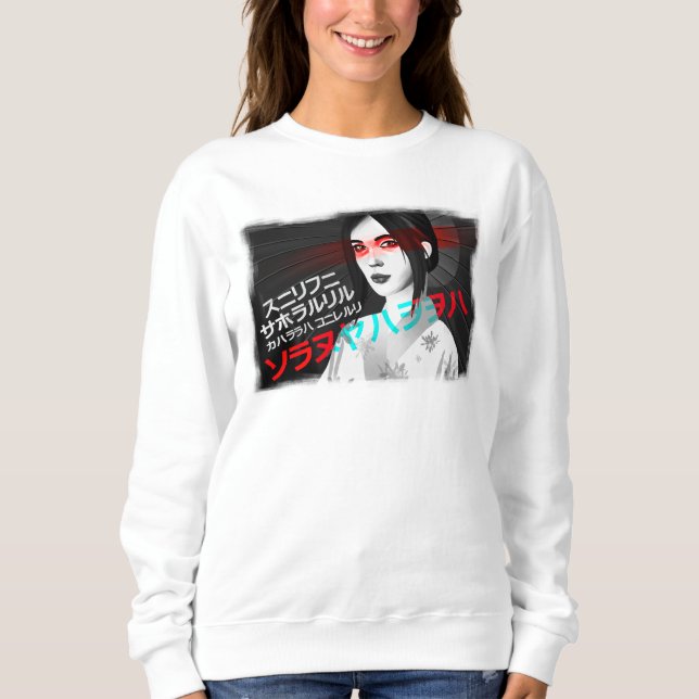 Japanese women's sweat-shirt kimono manga type sweatshirt (Front)